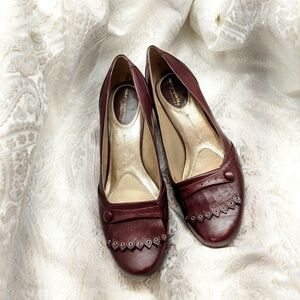Easy Spirit Vintage Burgundy Leather Heels, Size 8.5 W
